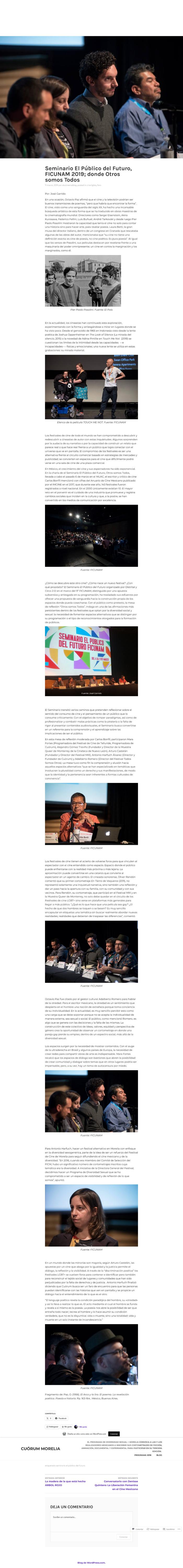 Blog Alucinema - Seminario El Público del Futuro FICUNAM 2019; donde Otros somos Todos.